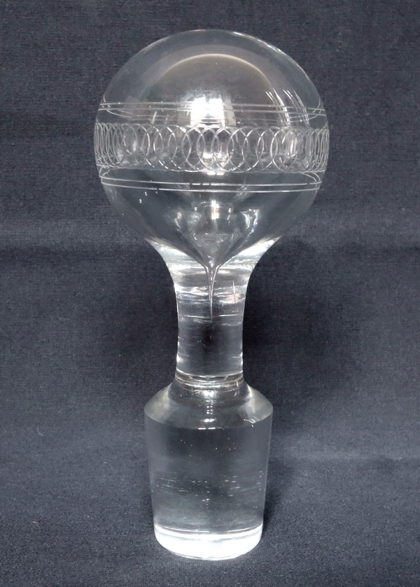Baccarat crystal wine decanter, Athenian engraved pattern