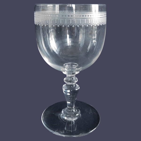 Baccarat crystal port glass, Louis XVI style engraving - 9,8cm