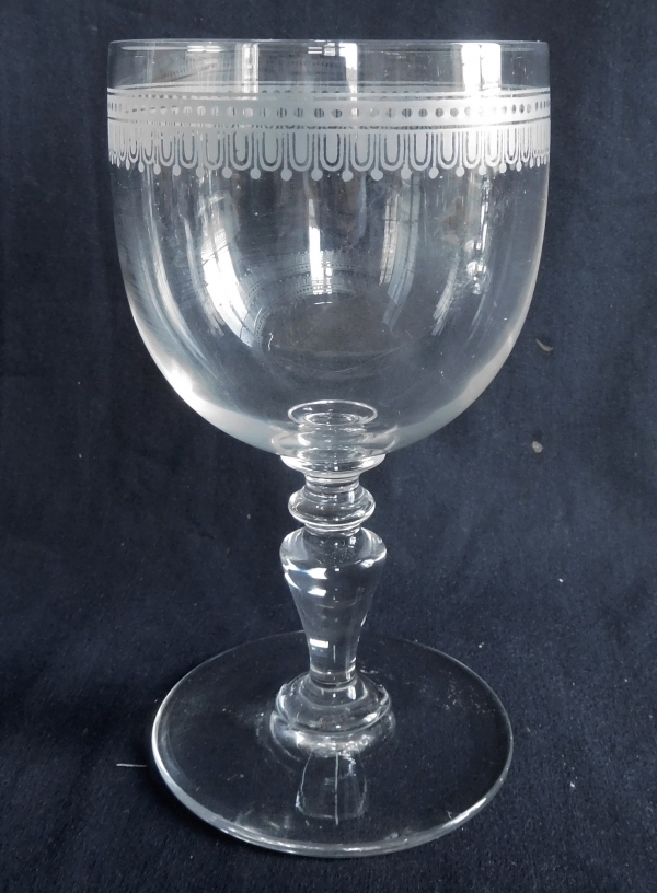 Verre à porto en cristal de Baccarat, modèle à gravure cannelée de style Louis XVI - 9,8cm