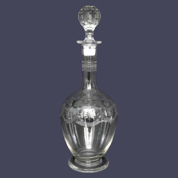 Baccarat crystal wine decanter, Beauharnais pattern - 30cm