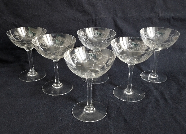 Baccarat crystal champagne glass, Beauharnais pattern