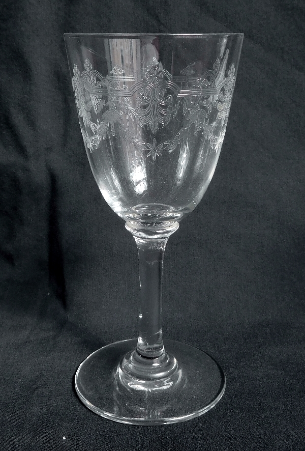Baccarat crystal wine glass, Beauharnais pattern - 13.3cm