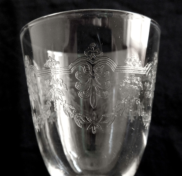 Verre à vin ou verre à porto en cristal de Baccarat, modèle Beauharnais - 11,6cm