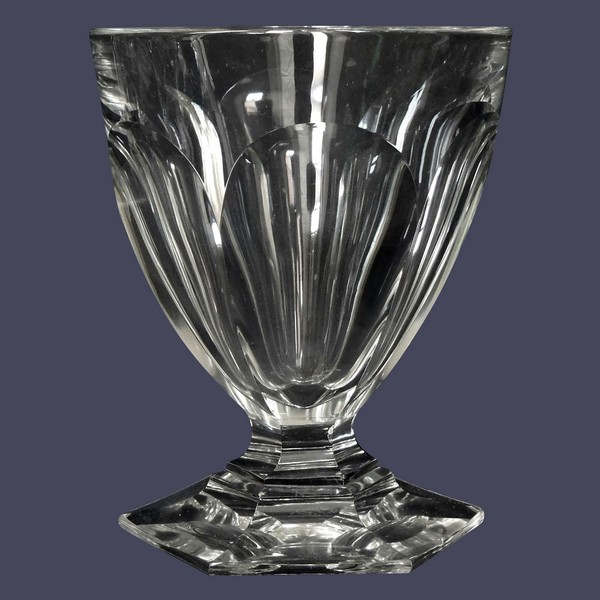 Baccarat crystal wine glass, Bourbon pattern - 9cm - signed