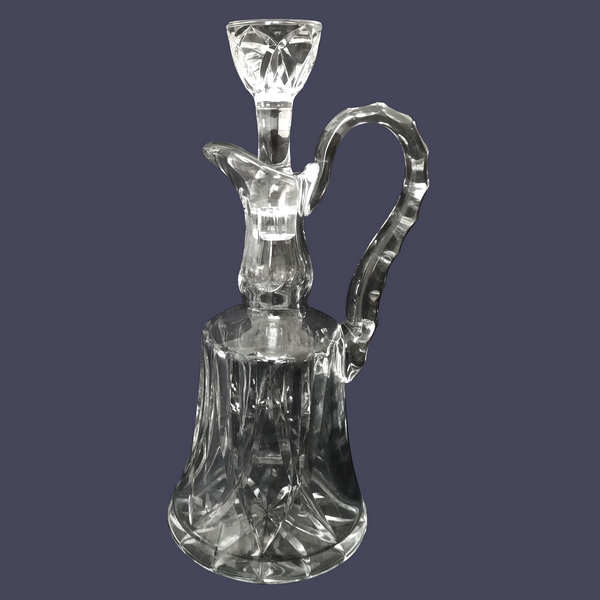 St Louis crystal ewer / wine decanter, Camargue pattern - signed