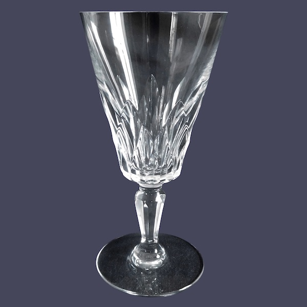 Baccarat crystal water glass, Carcassonne pattern - signe - 14.5cm