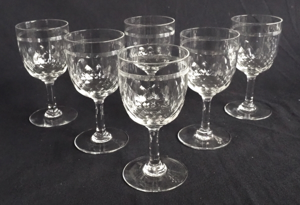 Baccarat crystal white wine or port glass, Chauny pattern - 10.3cm