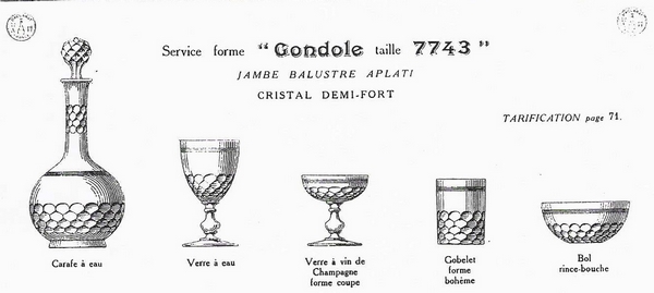 Coupe à champagne en cristal de Baccarat, modèle Chauny jambe gondole