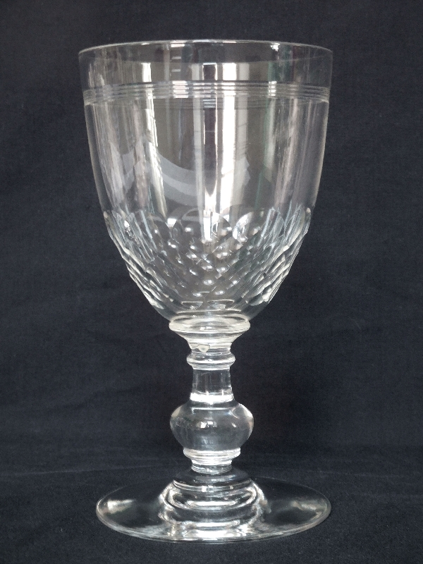 Verre à eau en cristal de Baccarat, modèle Chauny jambe gondole - 15,4cm
