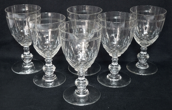 Baccarat crystal wine or port glass, Chauny pattern - 10.2cm