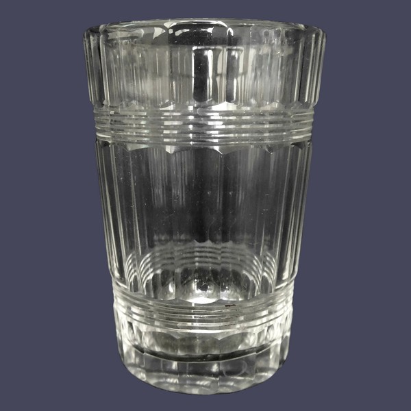 Gobelet, verre à eau en cristal de Baccarat, modèle proche de Chicago à double filet - 10cm