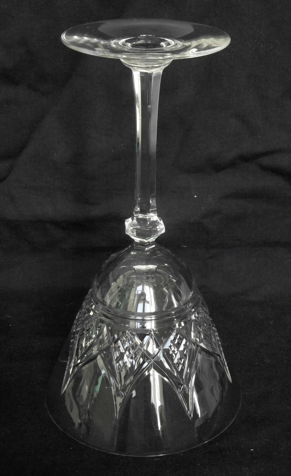 Baccarat crystal water / beer glass, Louvois pattern - signed