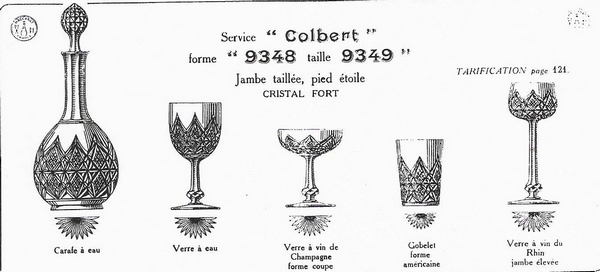 Coupe en cristal de Baccarat, modèle Colbert