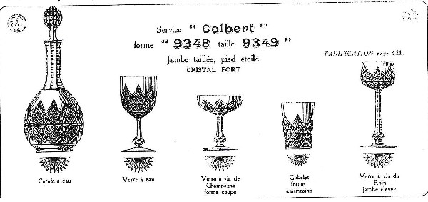 Verre à eau en cristal de Baccarat, modèle Colbert - signé - 17cm