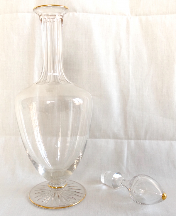 Baccarat crystal wine decanter - shape 8469 enhanced with fine gold - 32cm
