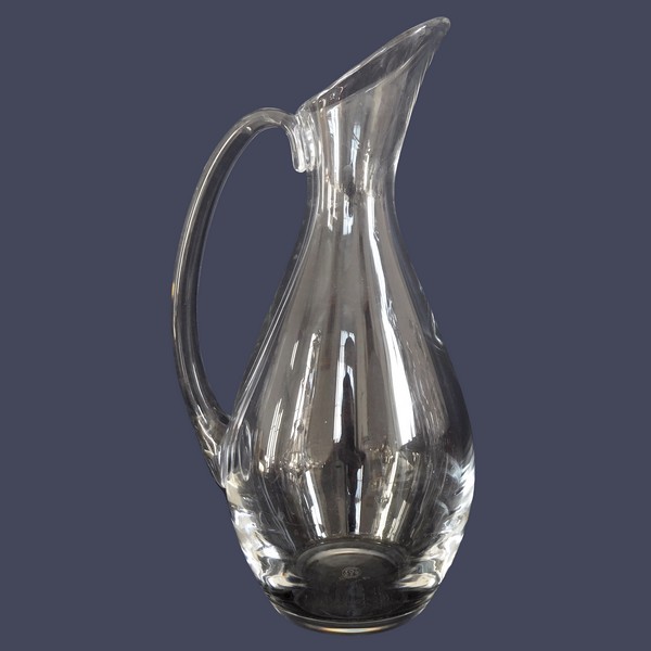 Baccarat crystal water pitcher, Dom Perignon pattern - signed