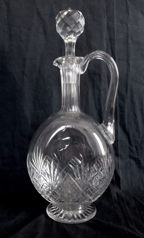 Baccarat very large crystal ewer / water bottle / wine decanter for a magnum, Douai pattern