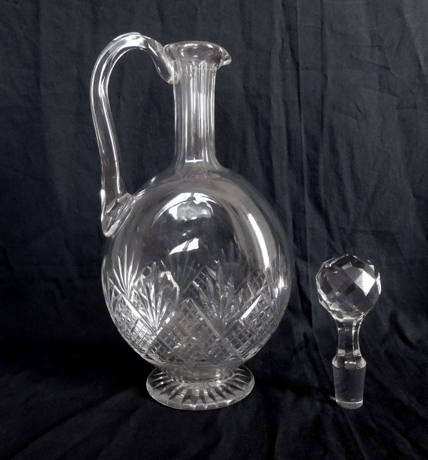 Baccarat very large crystal ewer / water bottle / wine decanter for a magnum, Douai pattern