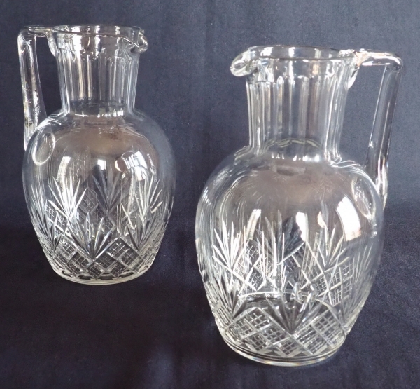 Broc / pichet / carafe à eau en cristal de Baccarat taillé - modèle Douai