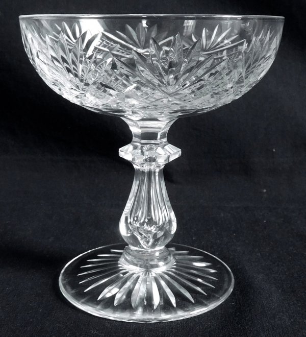 Baccarat crystal champagne glass, Douai pattern sophisticated variant