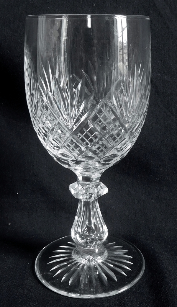 Baccarat crystal water glass, Douai pattern sophisticated variant - 16.4cm