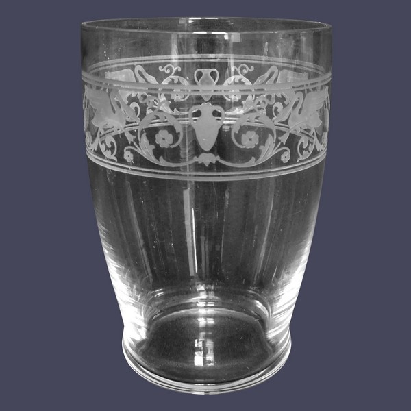 Baccarat crystal water glass, Empire-style gobelet engraved with swans