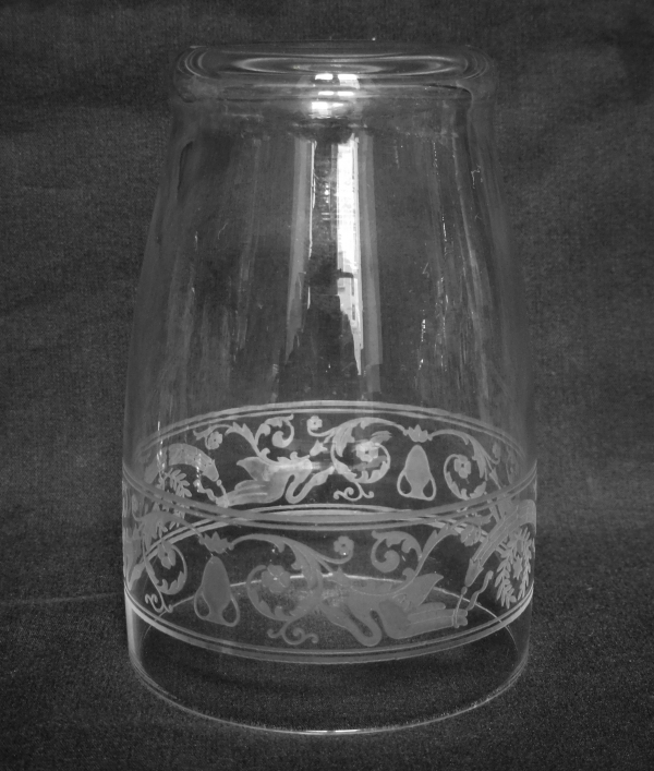 Baccarat crystal water glass, Empire-style gobelet engraved with swans