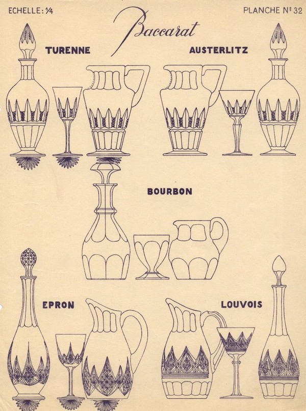 Baccarat crystal wine decanter, Epron pattern - 36cm
