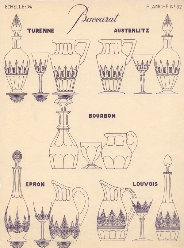 Baccarat crystal water pitcher / orange juice pitcher, Epron pattern