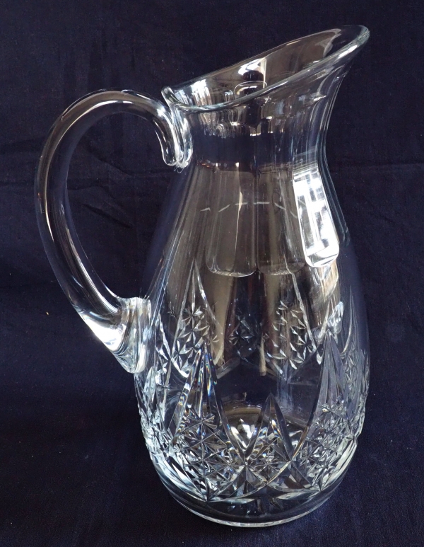 Grand pichet / broc / carafe à eau en cristal de Baccarat, modèle Epron - signé