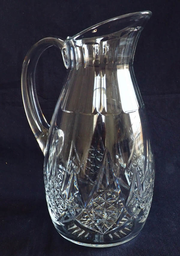 Grand pichet / broc / carafe à eau en cristal de Baccarat, modèle Epron - signé