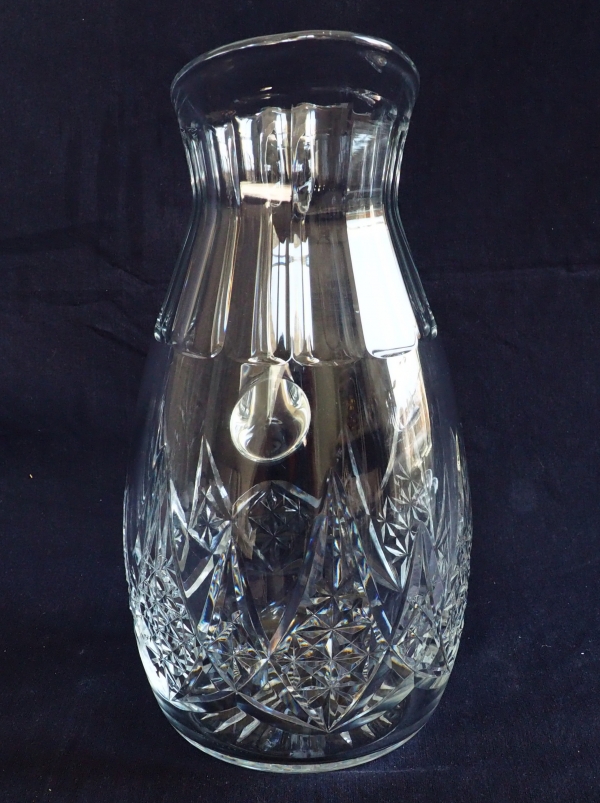 Grand pichet / broc / carafe à eau en cristal de Baccarat, modèle Epron - signé