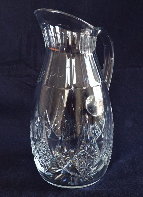 Grand pichet / broc / carafe à eau en cristal de Baccarat, modèle Epron - signé