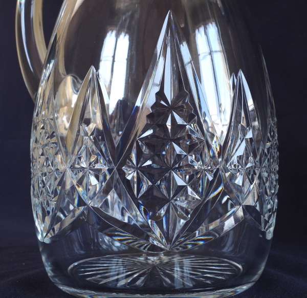 Grand pichet / broc / carafe à eau en cristal de Baccarat, modèle Epron - signé