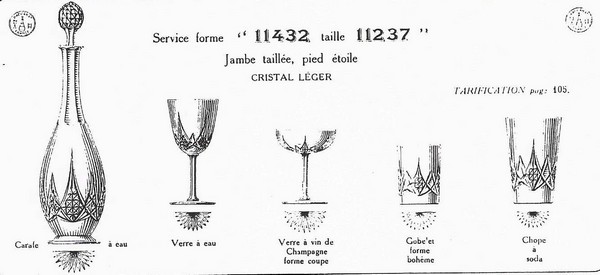 Baccarat crystal wine glass, Epron pattern - 13,5cm