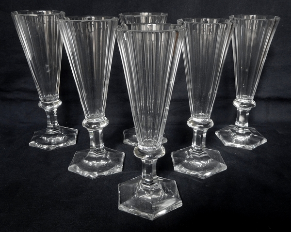 Baccarat / St Louis cut crystal champagne flute, mid 19th century production circa 1840