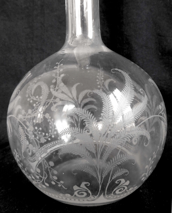 Baccarat crystal liquor decanter, Fougères pattern (ferns)