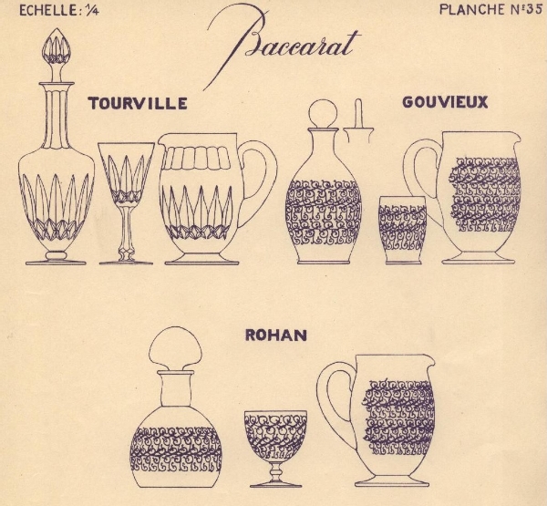 Baccarat crystal water pitcher, Gouvieux pattern