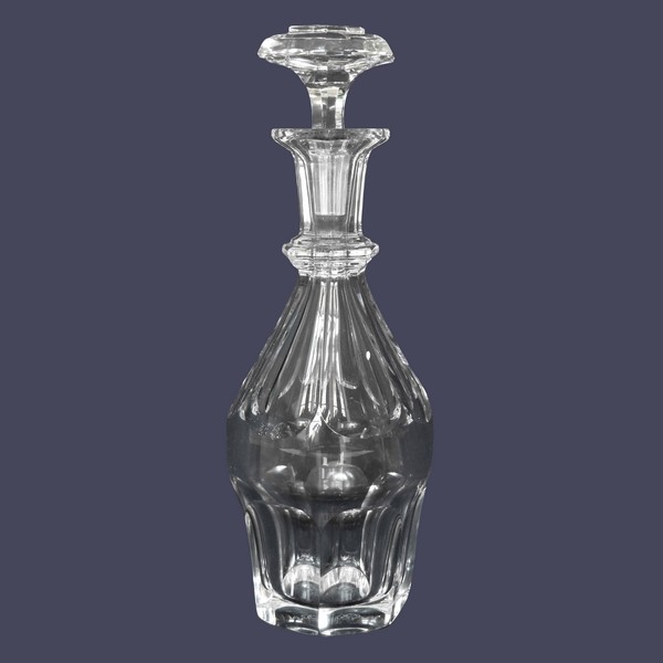 Baccarat crystal liquor decanter, Harcourt pattern - signed