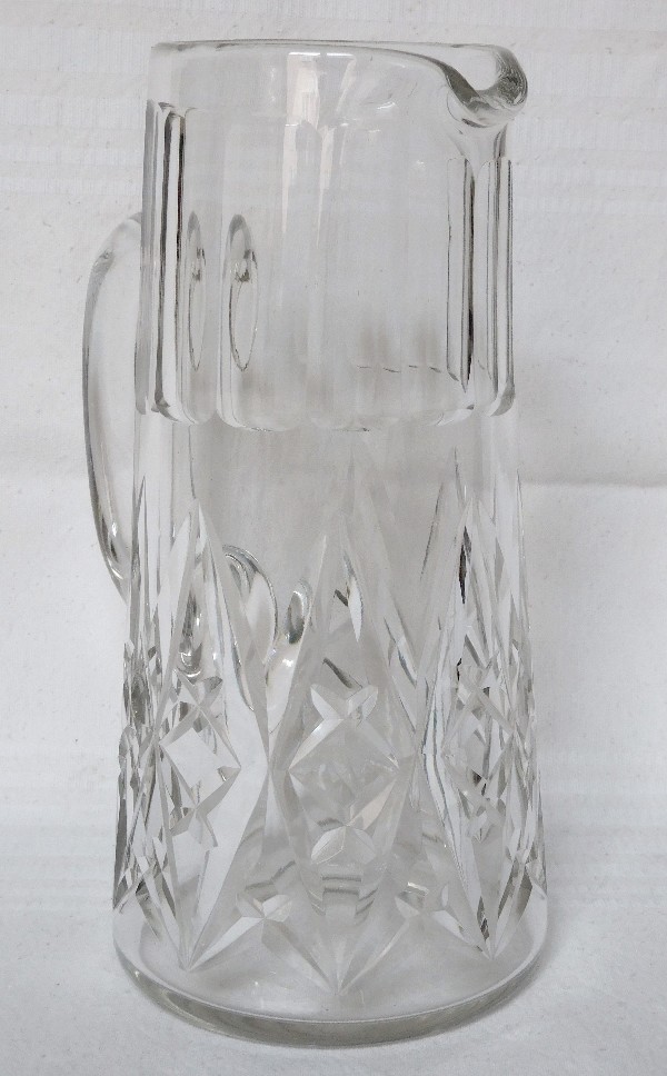 Baccarat crystal water pitcher, Harfleur pattern - signed
