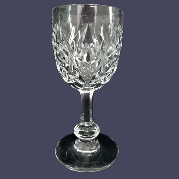 Baccarat crystal port or wine glass, Harfleur pattern - 11.5cm - signed