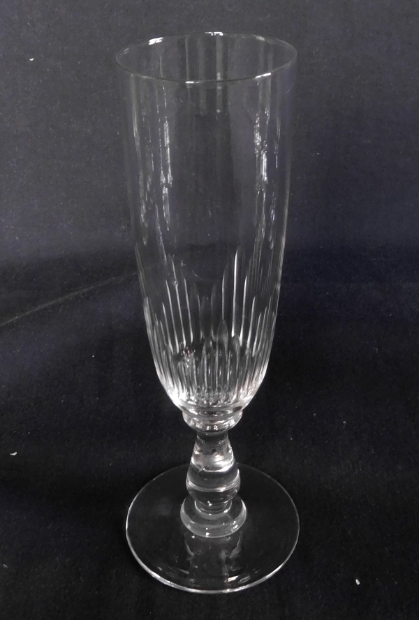 Flûte à champagne en cristal de Baccarat, modèle Jeux d'Orgues de côtes creuses