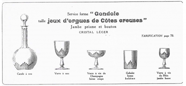 Flûte à champagne en cristal de Baccarat, modèle Jeux d'Orgues de côtes creuses