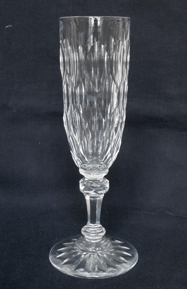 Flûte à champagne en cristal de Baccarat, modèle Juvisy (service officiel de l'Elysée)