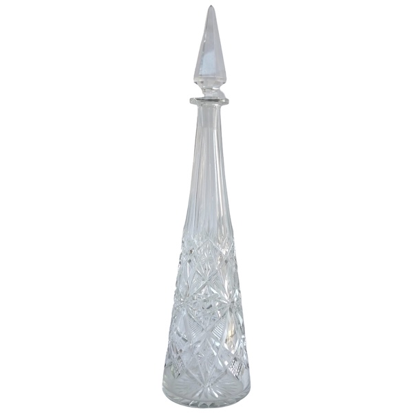 Baccarat crystal wine bottle, Lagny pattern - 42cm