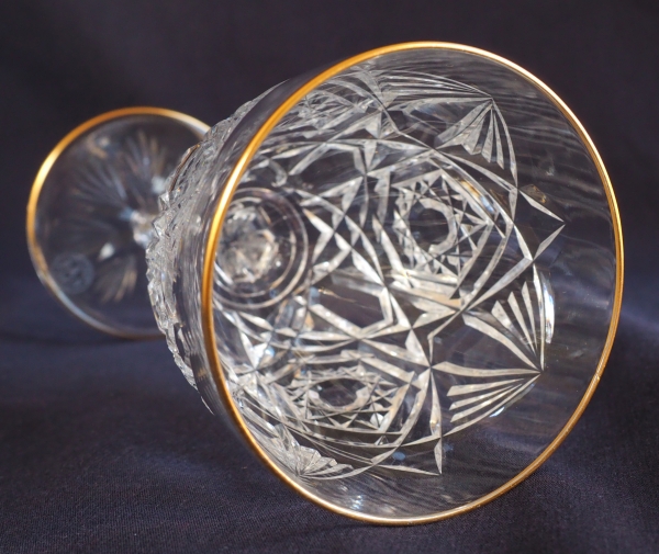 Verre à eau en cristal de Baccarat, modèle Lagny doré - 16,5cm