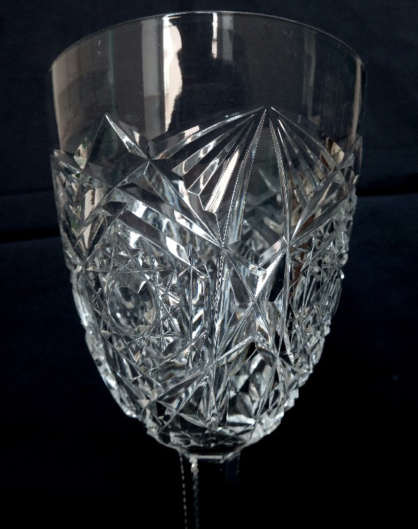 Verre à vin de bourgogne en cristal de Baccarat, modèle Lagny - 16,3cm - signé