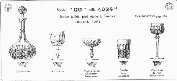 Baccarat crystal champagne glass, Libourne pattern (GG pattern)