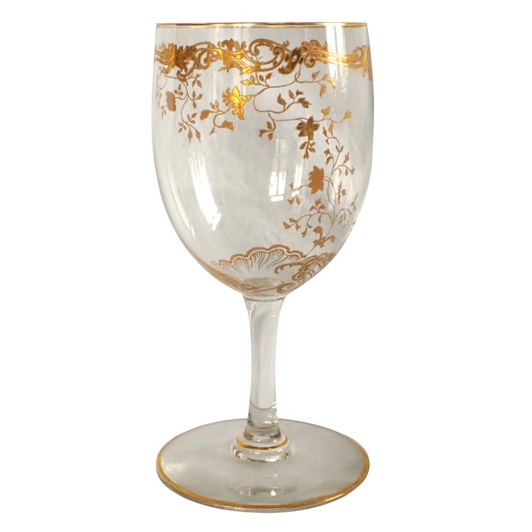 Baccarat crystal water glass, Louis XV Gold pattern - 17.3cm