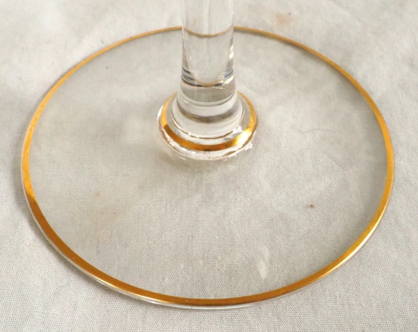 Baccarat crystal water glass, Louis XV Gold pattern - 17.3cm